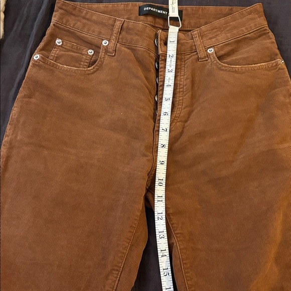 Brown Corduroy Straight Leg Jeans Women's - Picture 6 of 7